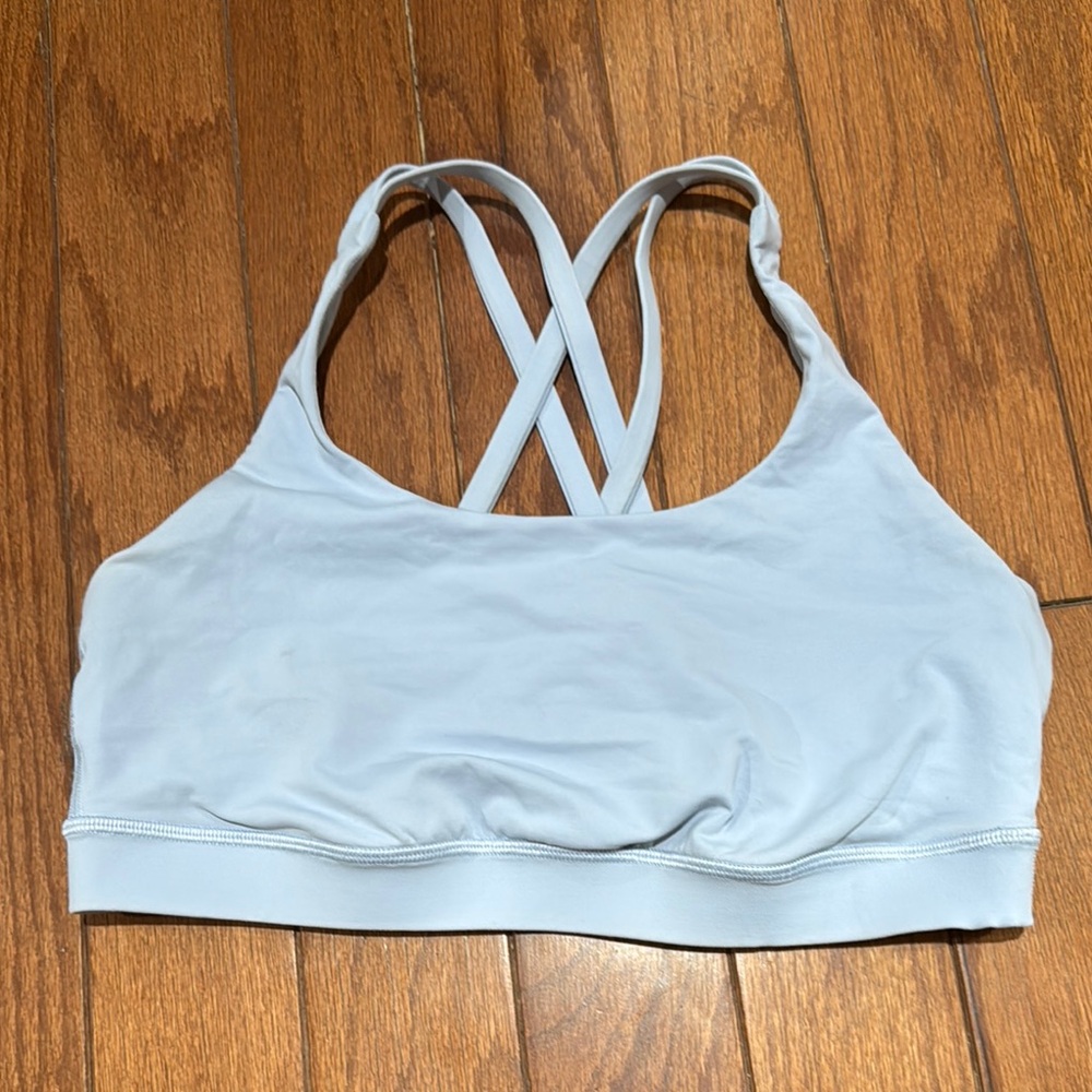 Lululemon light blue energy bra size 8 like new!